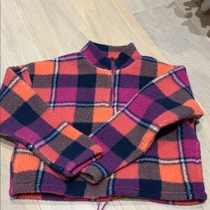 American Eagle Outfitters Vibrant Plaid Fleece Pullover